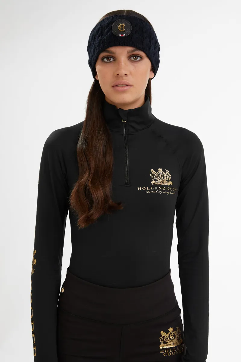 Holland Cooper Luxe Cable Knit Headband Ladies in Ink Navy